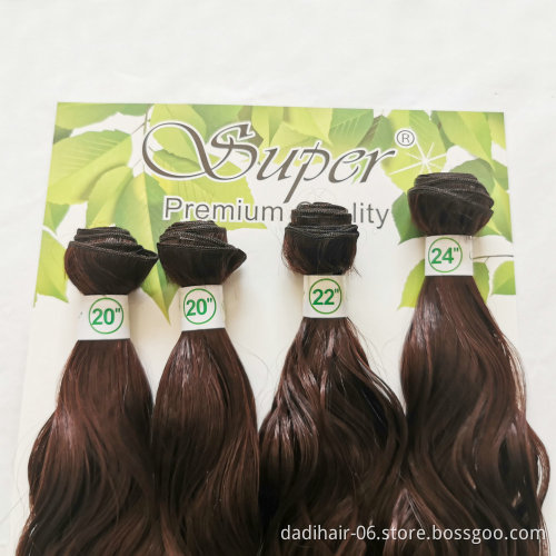 Protein fiber synthetic hair bundles 4pcs / pack soft and smooth natural wave